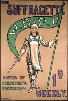 Capa de Suffragette, jornal de divulgação da WSPU. Fonte: Museum of London